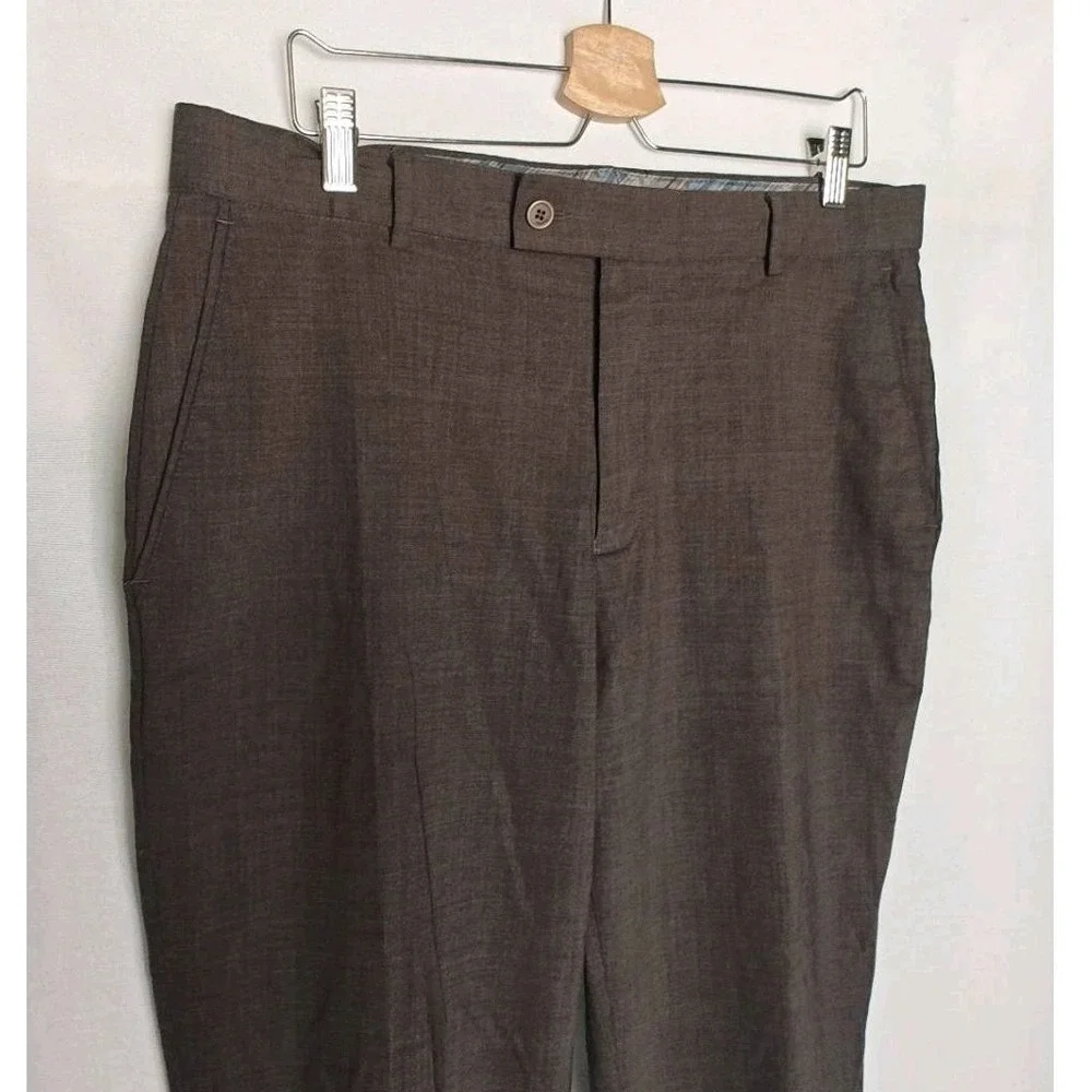Rohan Pants Envoy Trousers Brown Classic Wool Blend Cuffed Hem 34‎ 30